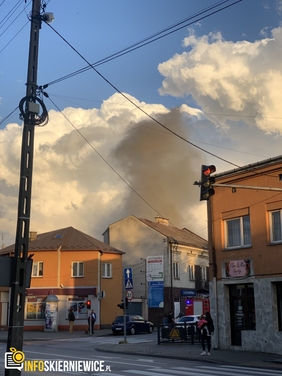 Pożar pustostanu przy ulicy Ogrodowej w Skierniewicach