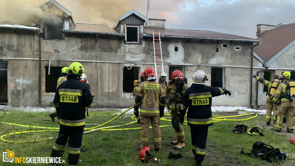 Pożar pustostanu przy ulicy Ogrodowej w Skierniewicach