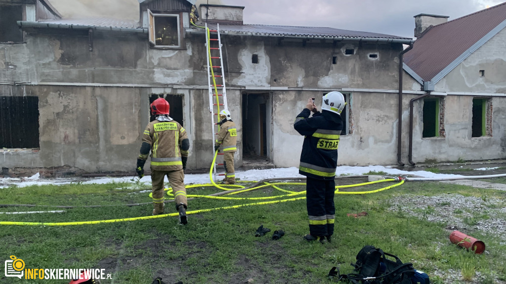 Pożar pustostanu przy ulicy Ogrodowej w Skierniewicach