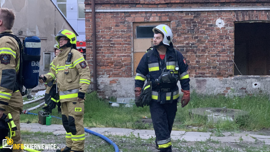 Pożar pustostanu przy ulicy Ogrodowej w Skierniewicach