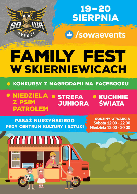 Już 19 i 20 Sierpnia na pasażu Nurzyńskiego w Skierniewicach zawitają Foodtrucki!