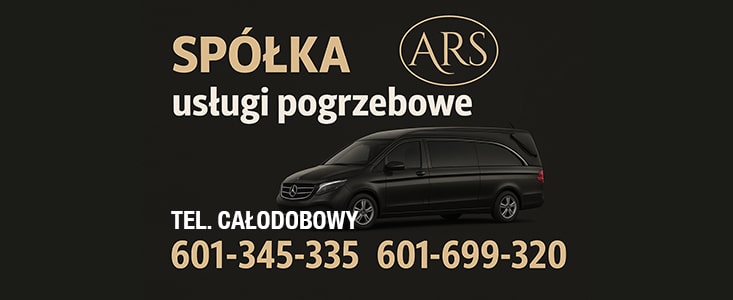 Zakład Pogrzebowy „ARS" Sp. z o.o Skierniewice ul. Strobowska 19 - Cmentarz Komunalny. Tel. 46 833-94-27, 601 699 320, 601 345 335