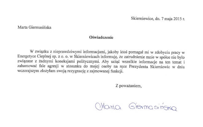Wiceprezes skierniewickiej EC zrezygnowała 2 marta giermasinska 1