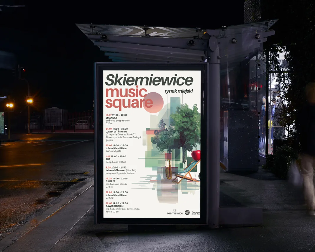 Letnie wydarzenie Skierniewice Music Square – muzyka na żywo, silent disco i moktajle bezalkoholowe na rynku miejskim.