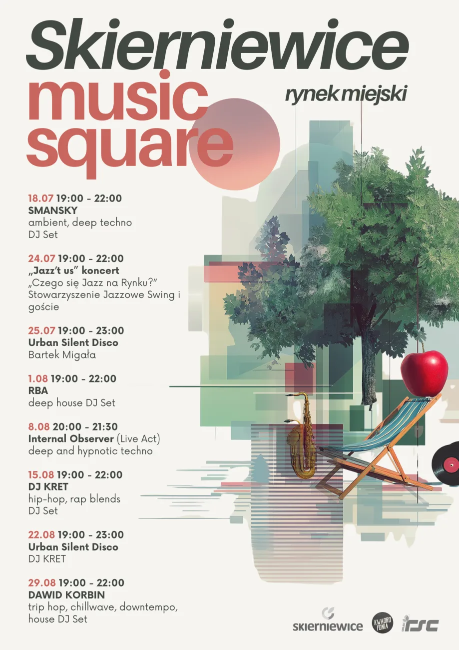 Skierniewice Music Square: Letnie muzyczne spotkania na rynku miejskim 2 skierniewice music square plakat 2025