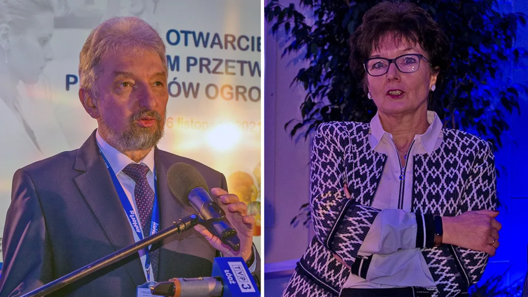 Nowo powołany dyrektor Instytutu Ogrodnictwa - PIB oraz była dyrektor podczas wystąpienia w Skierniewicach