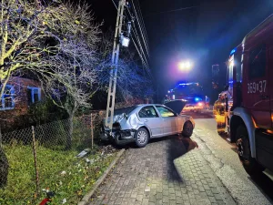 17-latek bez uprawnień uderzył w ogrodzenie i słup energetyczny 12 249 231924