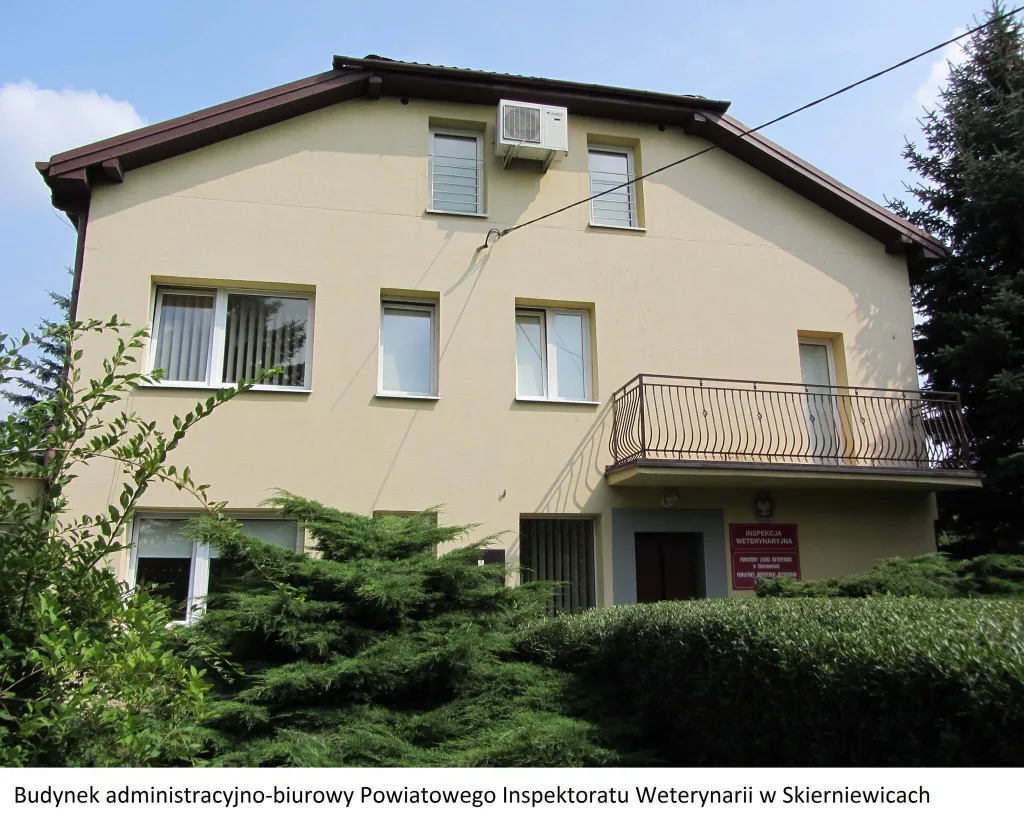 Co wolno, a czego nie wolno w Skierniewicach? Strefy po rzekomym pomorze drobiu 4 Budynek Powiatowego Inspektoratu Weterynarii w Skierniewicach
