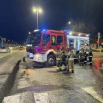 2 samochod plonal na wiadukcie w skierniewicach