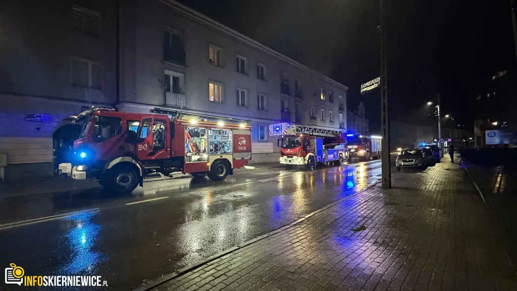 Pożar mieszkania w bloku przy ulicy Jagiellońskiej w Skierniewicach.