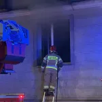 Pożar mieszkania w bloku przy ulicy Jagiellońskiej w Skierniewicach.