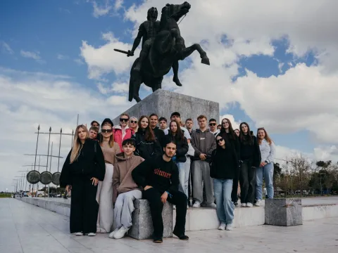 Uczniowie klas mundurowych z Zespółu Szkół w Bolimowie podczas historycznego szkolenia zawodowego w Grecji w ramach programu Erasmus+