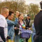 Rowerzyści podczas spotkania nad Zalewem Zadębie w Skierniewicach, zorganizowanego jako rozgrzewka przed Rowerową Stolicą Polski.