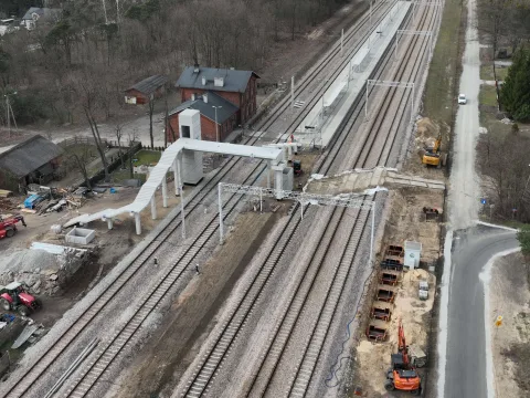 kładka w Bełchowie, modernizacja linii Skierniewice Łowicz, stacja Bełchów, inwestycje kolejowe, Track Tec Construction
